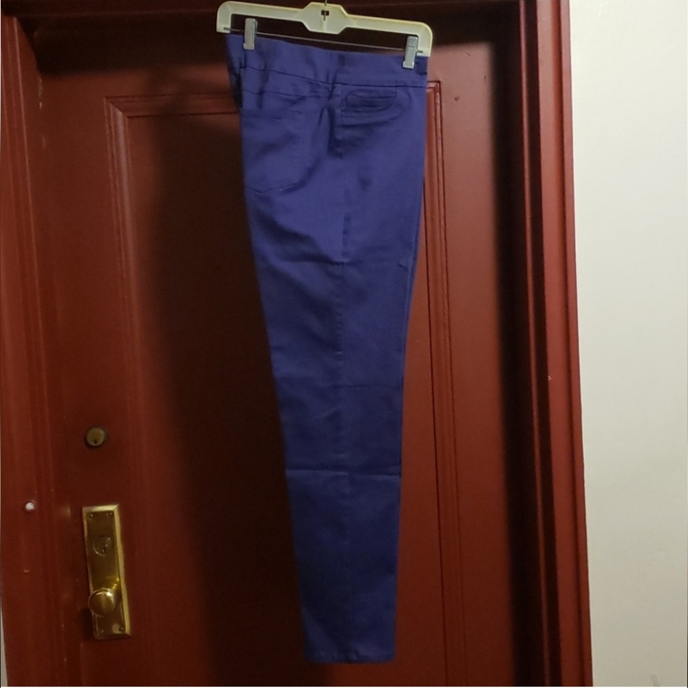 Blue Straight Leg Pants for Casual Wear Size M
